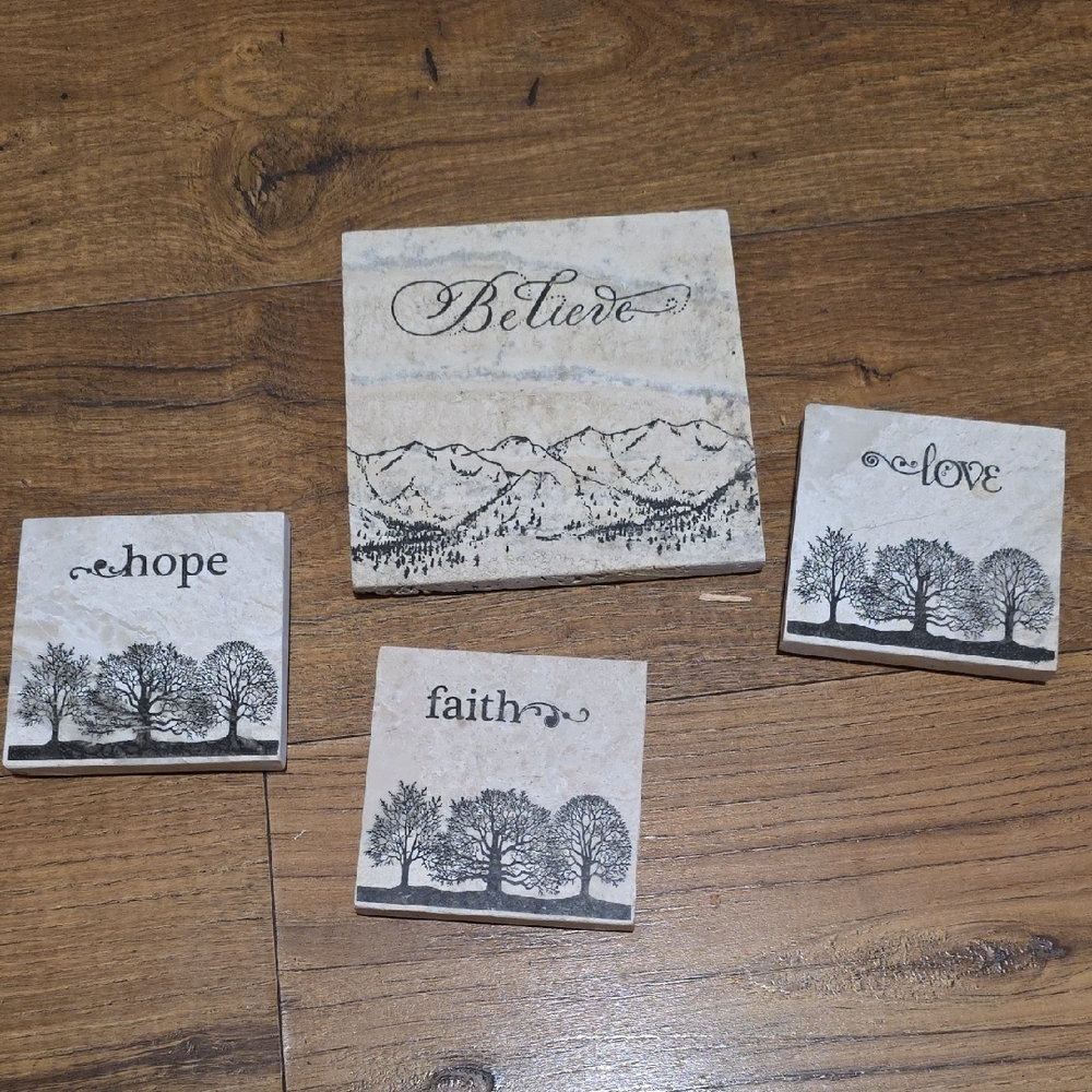 Inspirational Stone Coasters Set